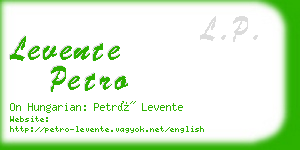 levente petro business card